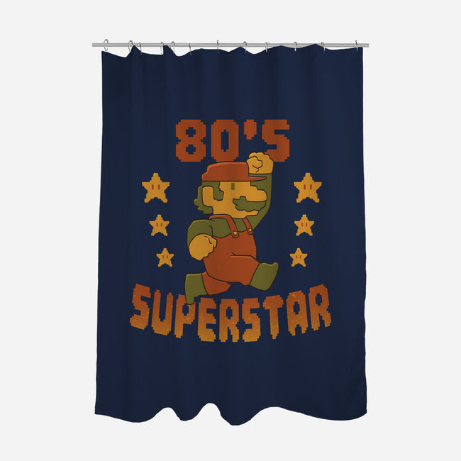 80s Star-None-Polyester-Shower Curtain-DoOomcat