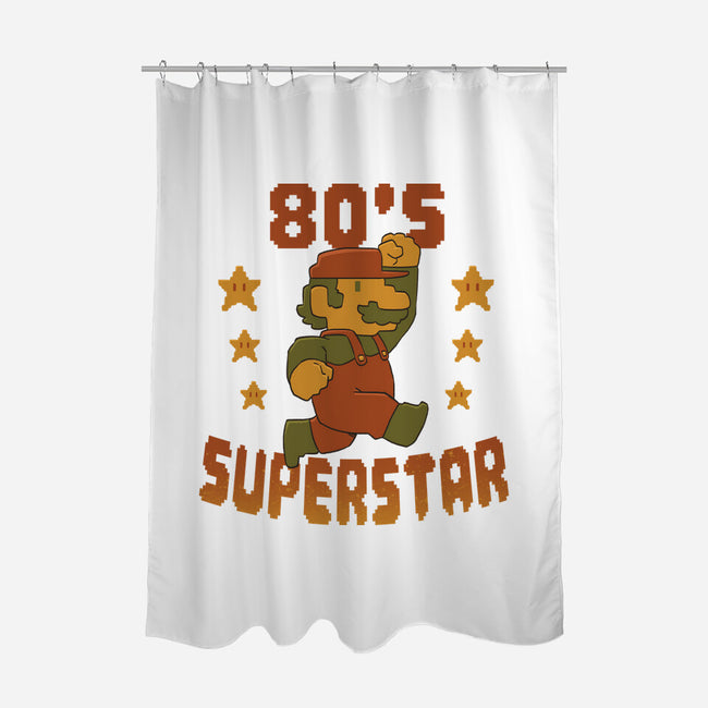 80s Star-None-Polyester-Shower Curtain-DoOomcat
