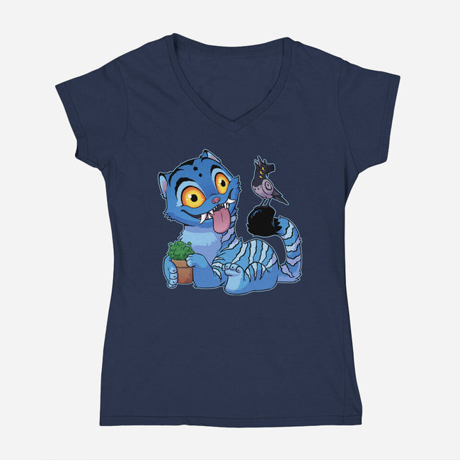 Bird Not Impressed-Womens-V-Neck-Tee-DoOomcat