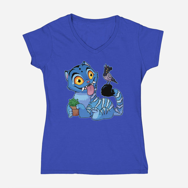 Bird Not Impressed-Womens-V-Neck-Tee-DoOomcat