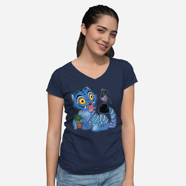 Bird Not Impressed-Womens-V-Neck-Tee-DoOomcat
