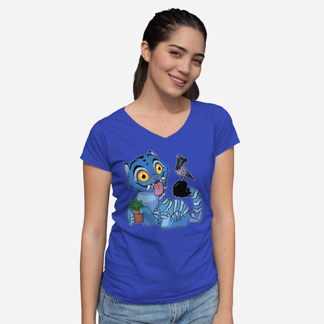 Bird Not Impressed-Womens-V-Neck-Tee-DoOomcat