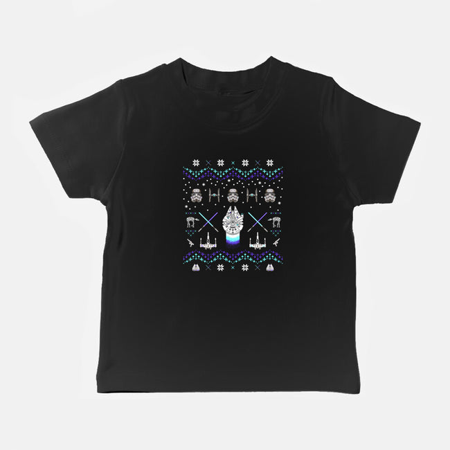 Christmas Space Opera-Baby-Basic-Tee-rocketman_art