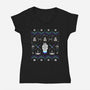 Christmas Space Opera-Womens-V-Neck-Tee-rocketman_art