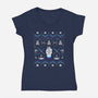 Christmas Space Opera-Womens-V-Neck-Tee-rocketman_art