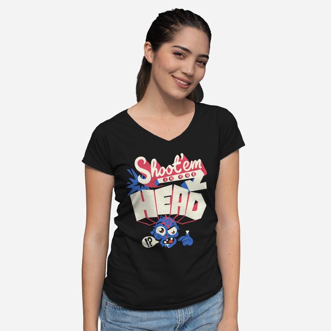 Zombie Tip-Womens-V-Neck-Tee-estudiofitas