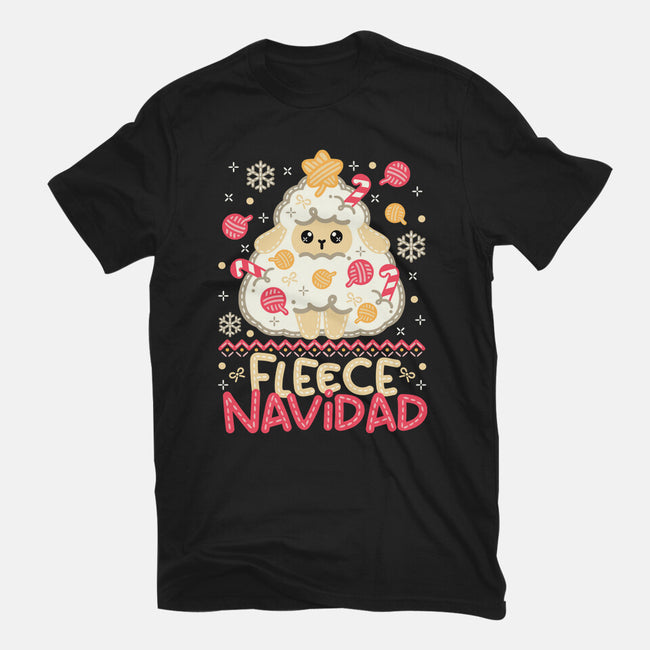 Fleece Navidad Ugly Sweater-Womens-Fitted-Tee-NemiMakeit