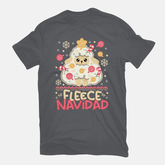 Fleece Navidad Ugly Sweater-Unisex-Basic-Tee-NemiMakeit