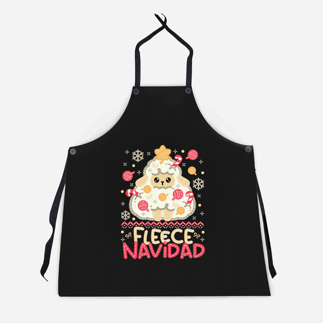 Fleece Navidad Ugly Sweater-Unisex-Kitchen-Apron-NemiMakeit