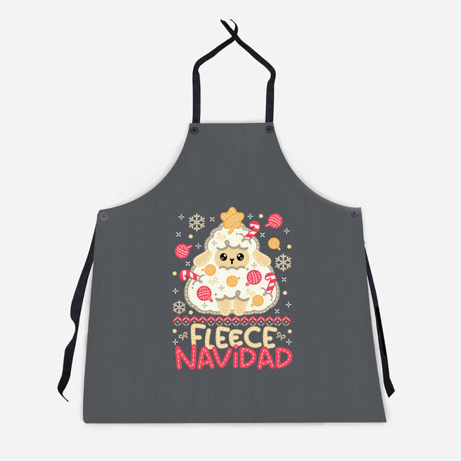 Fleece Navidad Ugly Sweater-Unisex-Kitchen-Apron-NemiMakeit