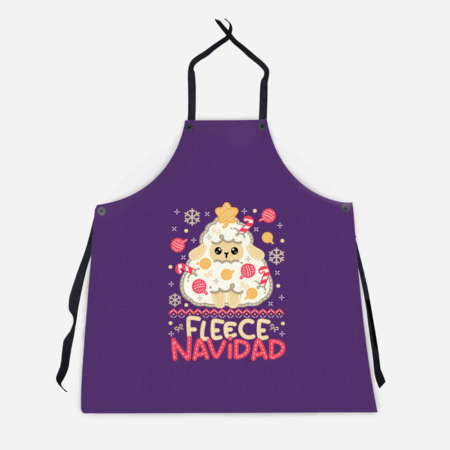 Fleece Navidad Ugly Sweater-Unisex-Kitchen-Apron-NemiMakeit