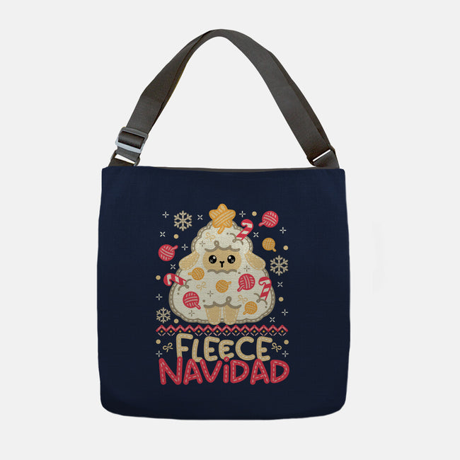 Fleece Navidad Ugly Sweater-None-Adjustable Tote-Bag-NemiMakeit