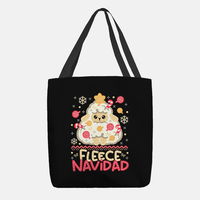 Fleece Navidad Ugly Sweater-None-Basic Tote-Bag-NemiMakeit