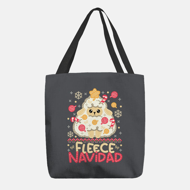 Fleece Navidad Ugly Sweater-None-Basic Tote-Bag-NemiMakeit