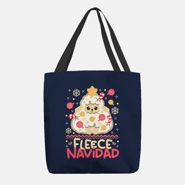 Fleece Navidad Ugly Sweater-None-Basic Tote-Bag-NemiMakeit