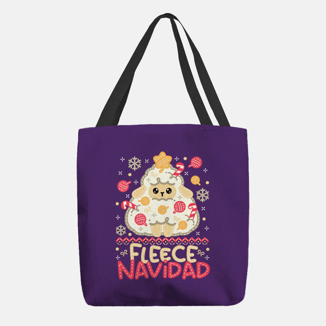 Fleece Navidad Ugly Sweater-None-Basic Tote-Bag-NemiMakeit