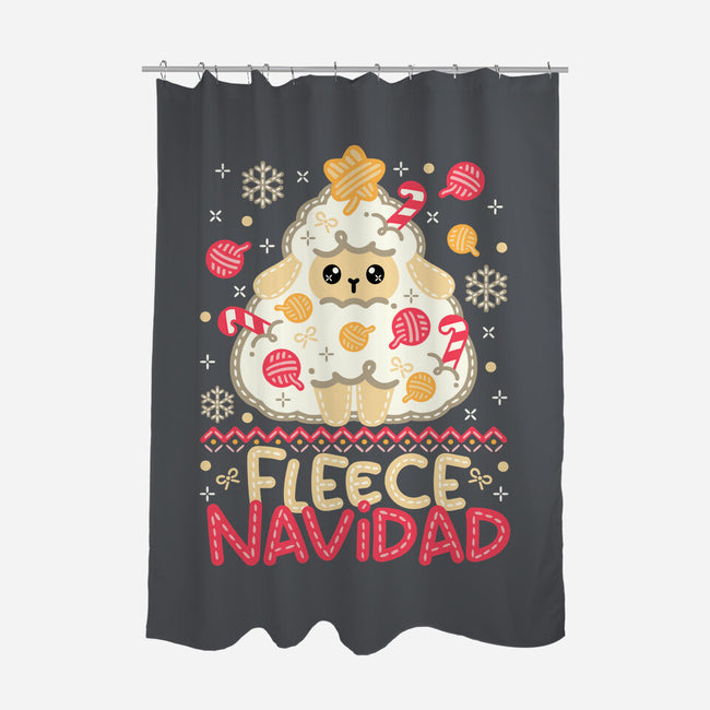 Fleece Navidad Ugly Sweater-None-Polyester-Shower Curtain-NemiMakeit