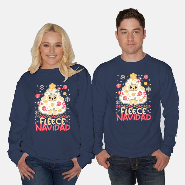 Fleece Navidad Ugly Sweater-Unisex-Crew Neck-Sweatshirt-NemiMakeit