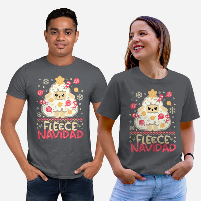 Fleece Navidad Ugly Sweater-Unisex-Basic-Tee-NemiMakeit