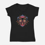 Summon The Moon-Womens-V-Neck-Tee-glitchygorilla