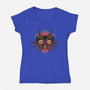 Summon The Moon-Womens-V-Neck-Tee-glitchygorilla
