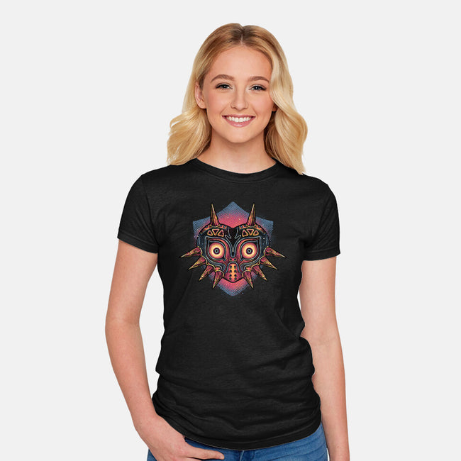 Summon The Moon-Womens-Fitted-Tee-glitchygorilla