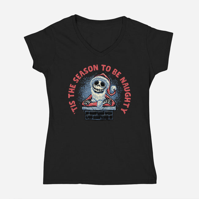 Season To Be Naughty-Womens-V-Neck-Tee-glitchygorilla