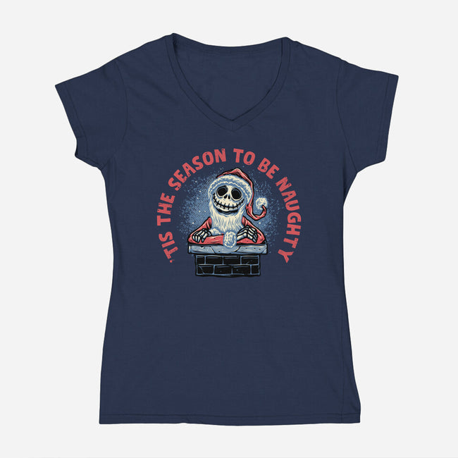 Season To Be Naughty-Womens-V-Neck-Tee-glitchygorilla