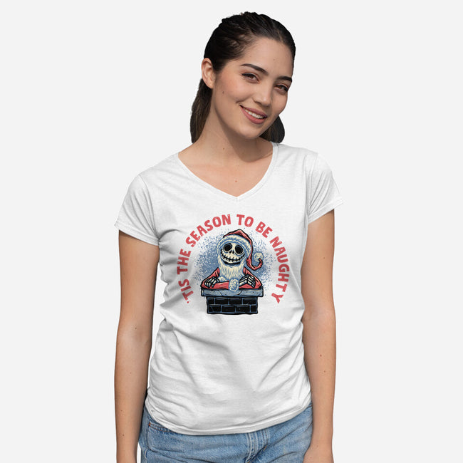 Season To Be Naughty-Womens-V-Neck-Tee-glitchygorilla
