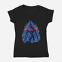 Spider Splatter-Womens-V-Neck-Tee-nickzzarto