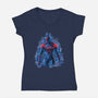 Spider Splatter-Womens-V-Neck-Tee-nickzzarto