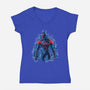 Spider Splatter-Womens-V-Neck-Tee-nickzzarto