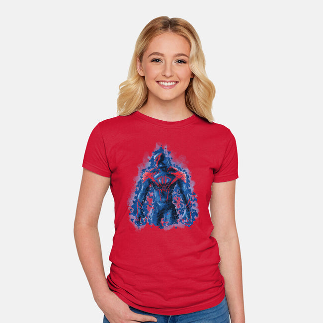 Spider Splatter-Womens-Fitted-Tee-nickzzarto