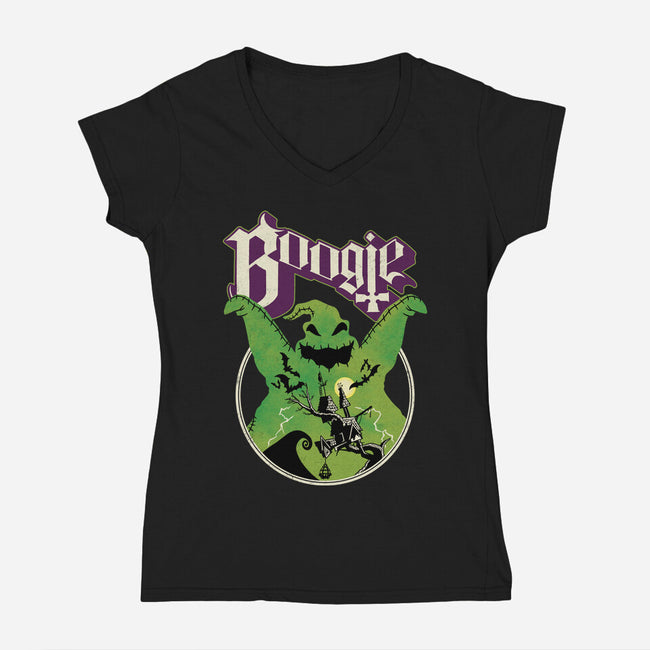 Ghost Boogie-Womens-V-Neck-Tee-Barbadifuoco