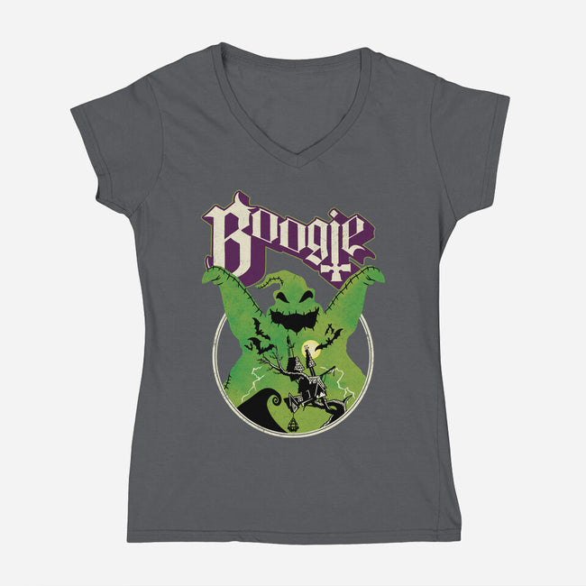 Ghost Boogie-Womens-V-Neck-Tee-Barbadifuoco