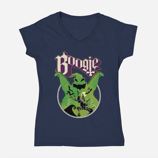 Ghost Boogie-Womens-V-Neck-Tee-Barbadifuoco