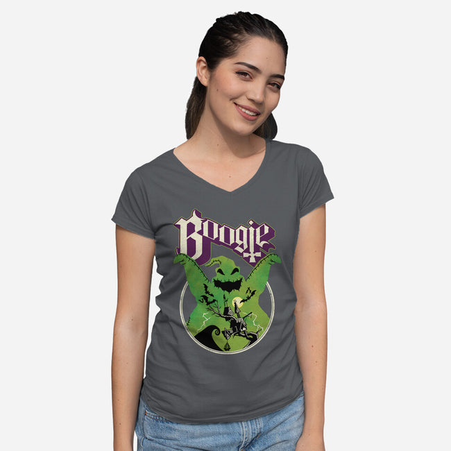 Ghost Boogie-Womens-V-Neck-Tee-Barbadifuoco