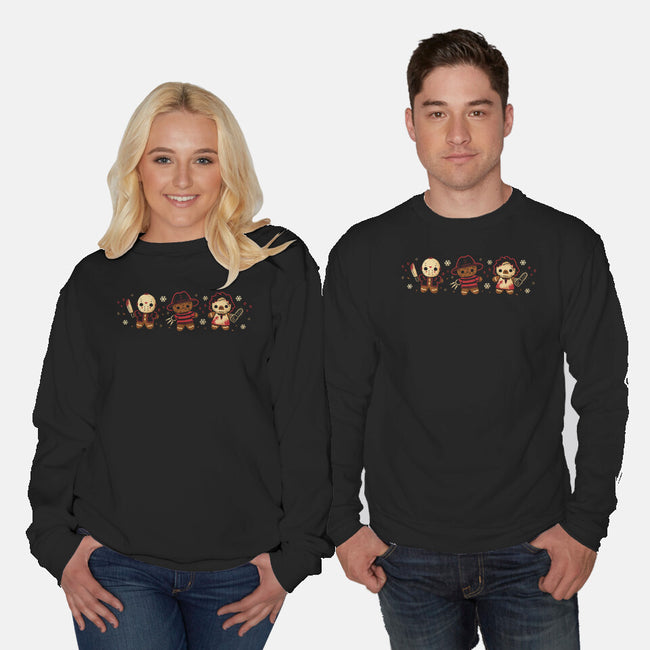 Cute Gingerbread Killers-Unisex-Crew Neck-Sweatshirt-xMorfina