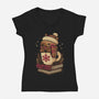 Chilly Cozy Capybara-Womens-V-Neck-Tee-xMorfina
