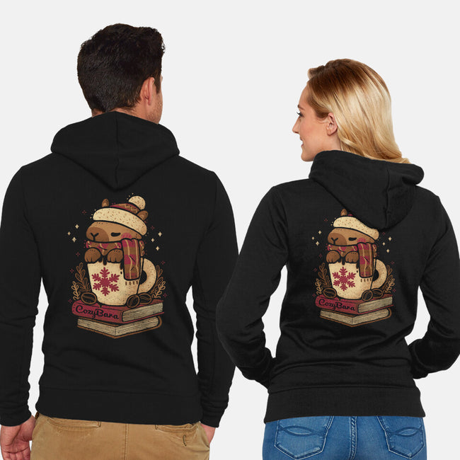 Chilly Cozy Capybara-Unisex-Zip-Up-Sweatshirt-xMorfina