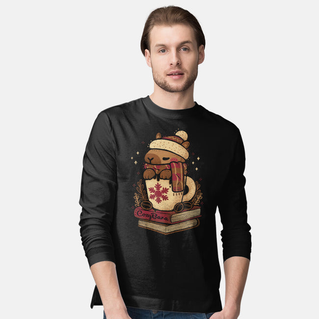 Chilly Cozy Capybara-Mens-Long Sleeved-Tee-xMorfina