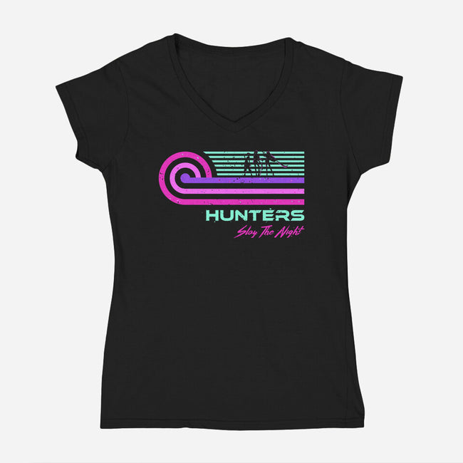 Retro Vintage Hunters-Womens-V-Neck-Tee-retrodivision