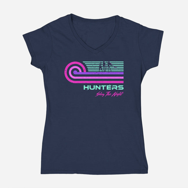 Retro Vintage Hunters-Womens-V-Neck-Tee-retrodivision