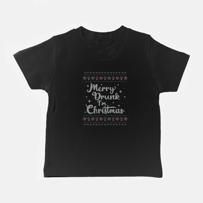 Merry Drunk Im Christmas-Baby-Basic-Tee-xMorfina