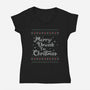 Merry Drunk Im Christmas-Womens-V-Neck-Tee-xMorfina