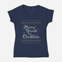 Merry Drunk Im Christmas-Womens-V-Neck-Tee-xMorfina