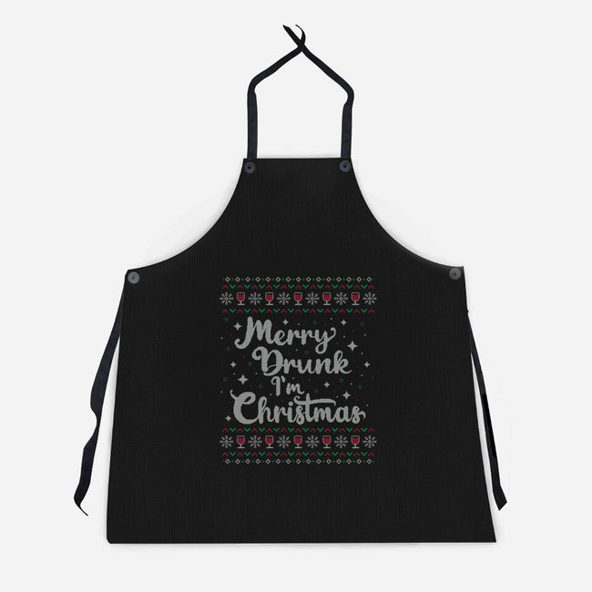 Merry Drunk Im Christmas-Unisex-Kitchen-Apron-xMorfina