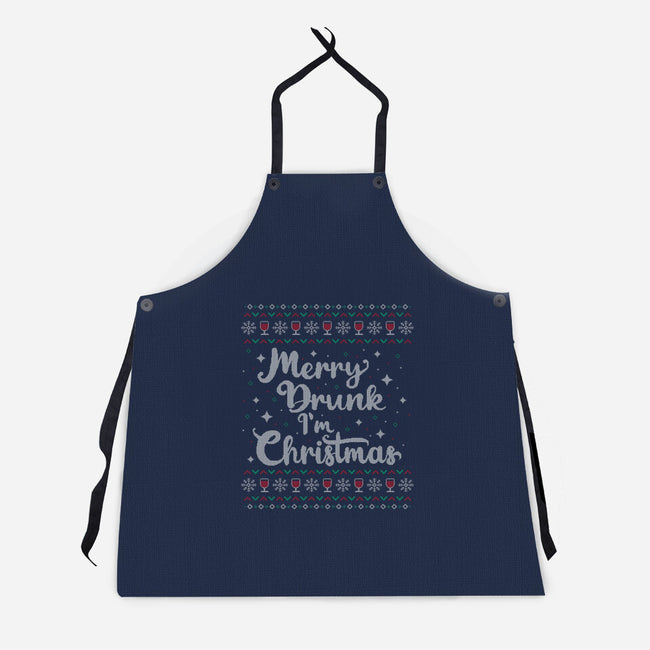 Merry Drunk Im Christmas-Unisex-Kitchen-Apron-xMorfina