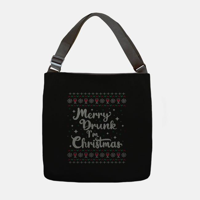 Merry Drunk Im Christmas-None-Adjustable Tote-Bag-xMorfina