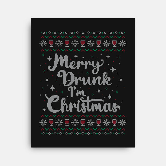 Merry Drunk Im Christmas-None-Stretched-Canvas-xMorfina